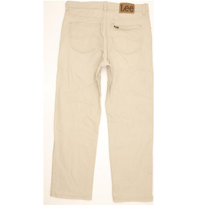 Lee Men Beige Straight Regular Jeans W32 L29