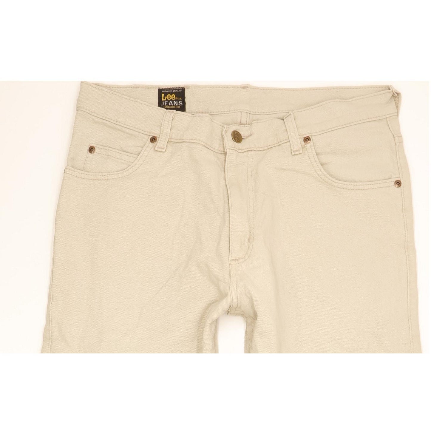 Lee Men Beige Straight Regular Jeans W32 L29
