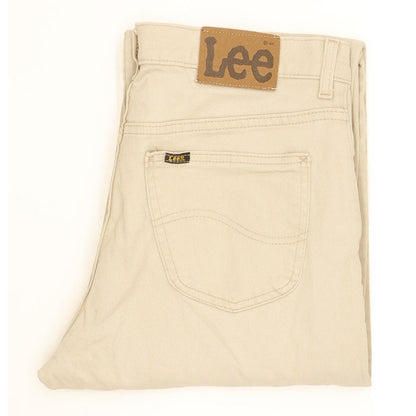 Lee Men Beige Straight Regular Jeans W32 L29