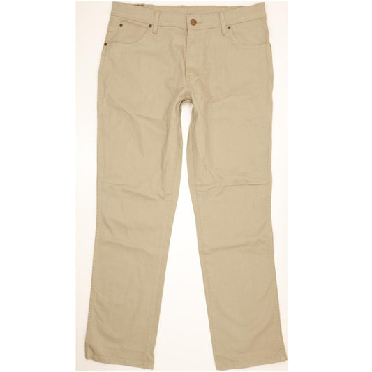 Wrangler Durable Quality Men Beige Straight Regular Stretch Jeans W36 L33