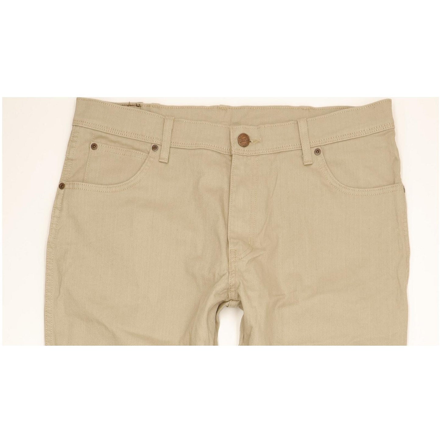 Wrangler Durable Quality Men Beige Straight Regular Stretch Jeans W36 L33