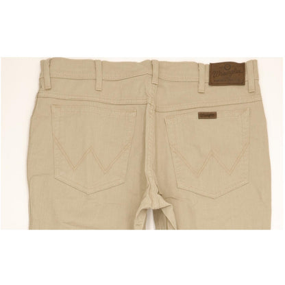 Wrangler Durable Quality Men Beige Straight Regular Stretch Jeans W36 L33