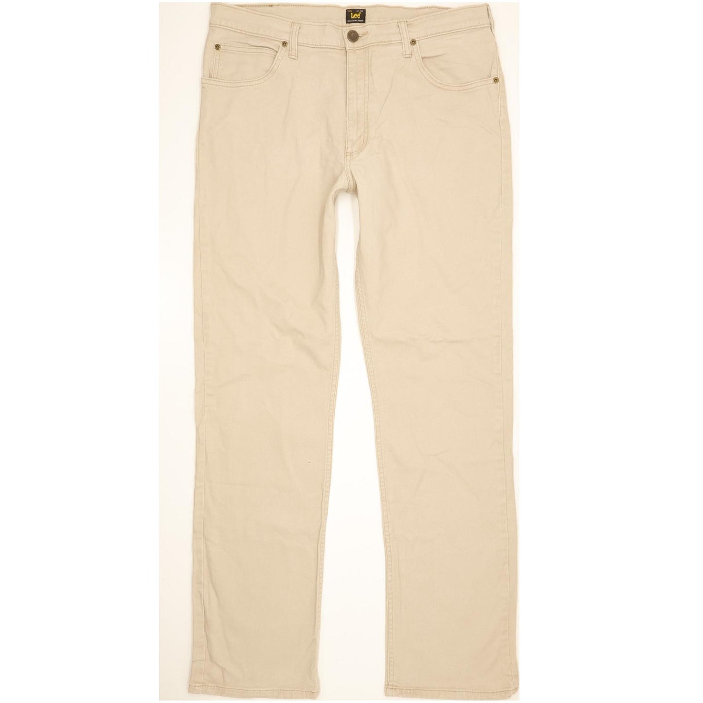 Lee Brooklyn Men Beige Straight Regular Stretch Jeans W36 L34