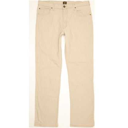 Lee Brooklyn Men Beige Straight Regular Stretch Jeans W36 L34