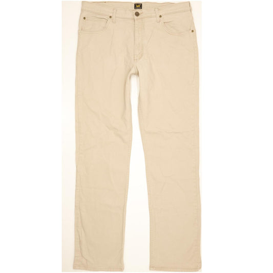Lee Brooklyn Men Beige Straight Regular Stretch Jeans W36 L34