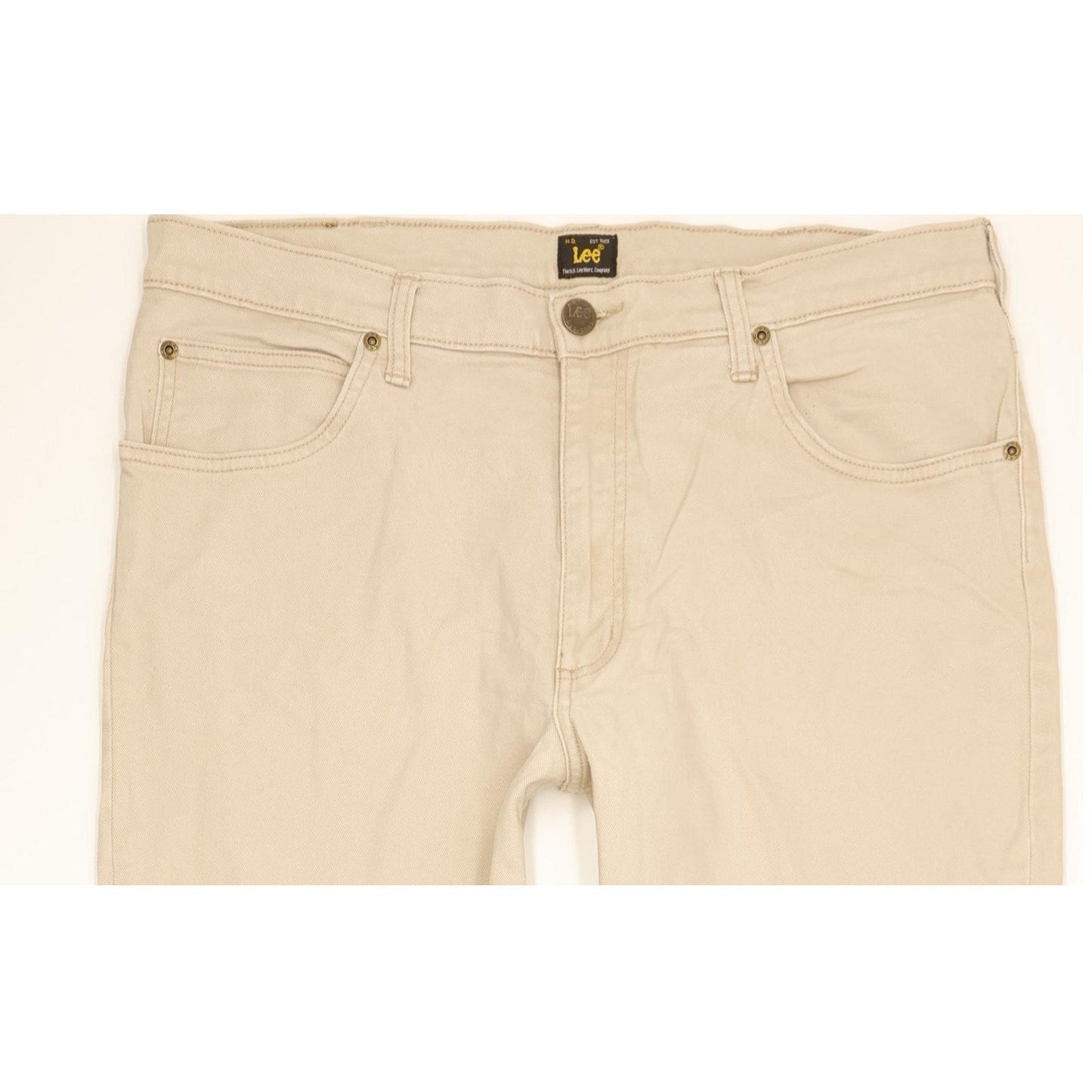 Lee Brooklyn Men Beige Straight Regular Stretch Jeans W36 L34
