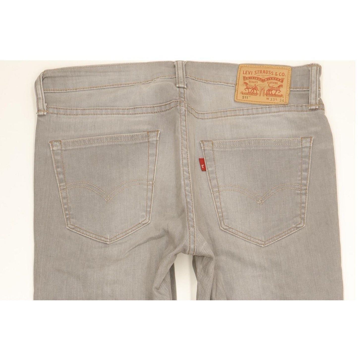 Levi's 511 Men Grey Straight Slim Stretch Jeans W33 L33