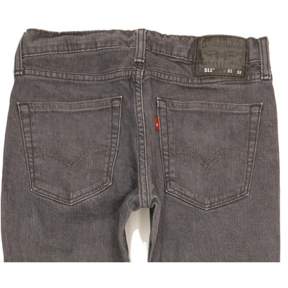 Levi's 511 Men Grey Straight Slim Stretch Jeans W31 L30