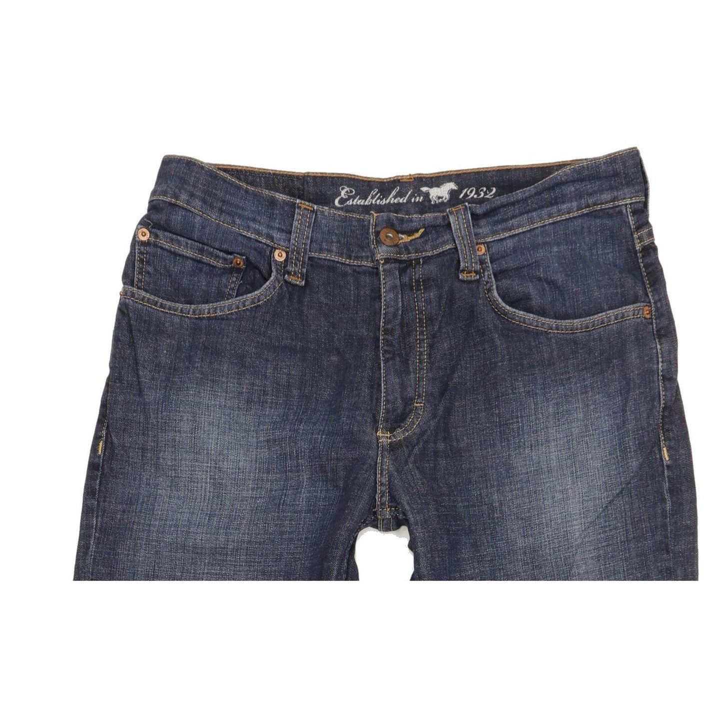 Mustang Big Sur Men Blue Straight Regular Stretch Jeans W33 L34