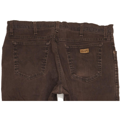 Wrangler Texas Men Brown Straight Regular Stretch Jeans W38 L33