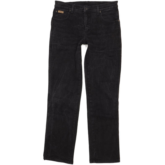 Wrangler Texas Men Black Straight Regular Stretch Jeans W33 L34