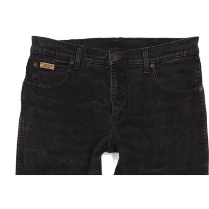 Wrangler Texas Men Black Straight Regular Stretch Jeans W33 L34