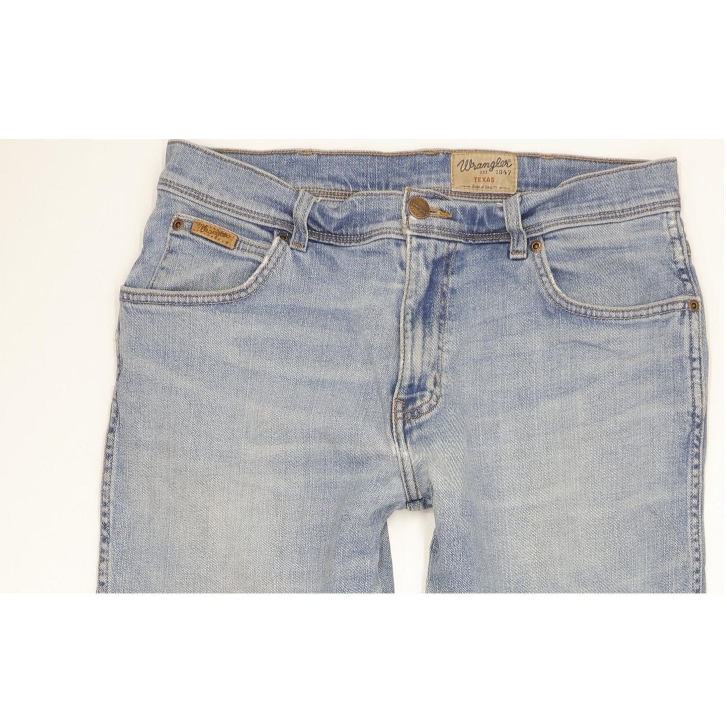 Wrangler Texas Men Blue Straight Regular Stretch Jeans W33 L32
