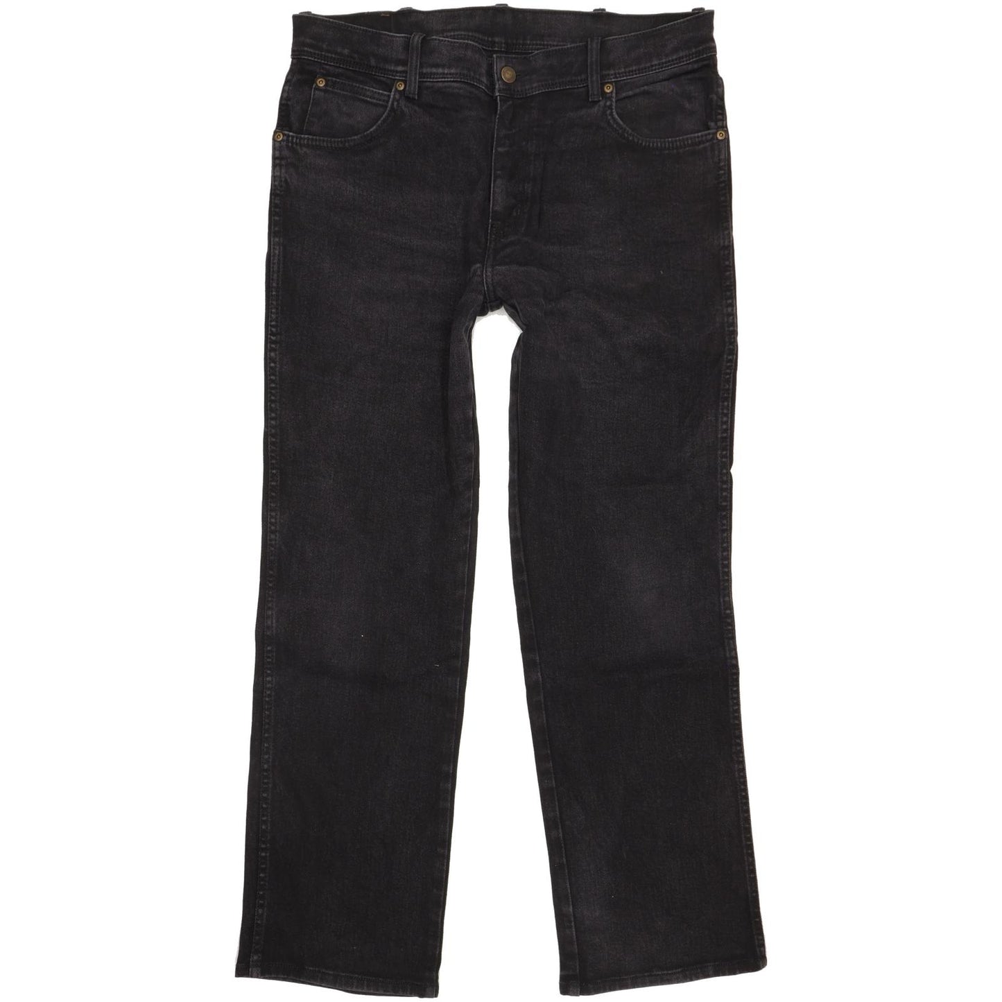 Wrangler Durable Quality Men Black Straight Regular Stretch Jeans W36 L30