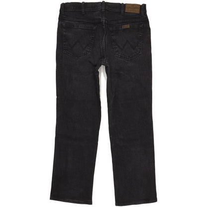 Wrangler Durable Quality Men Black Straight Regular Stretch Jeans W36 L30