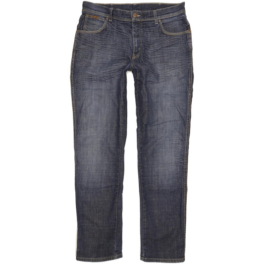 Wrangler Texas Men Blue Straight Regular Stretch Jeans W35 L32