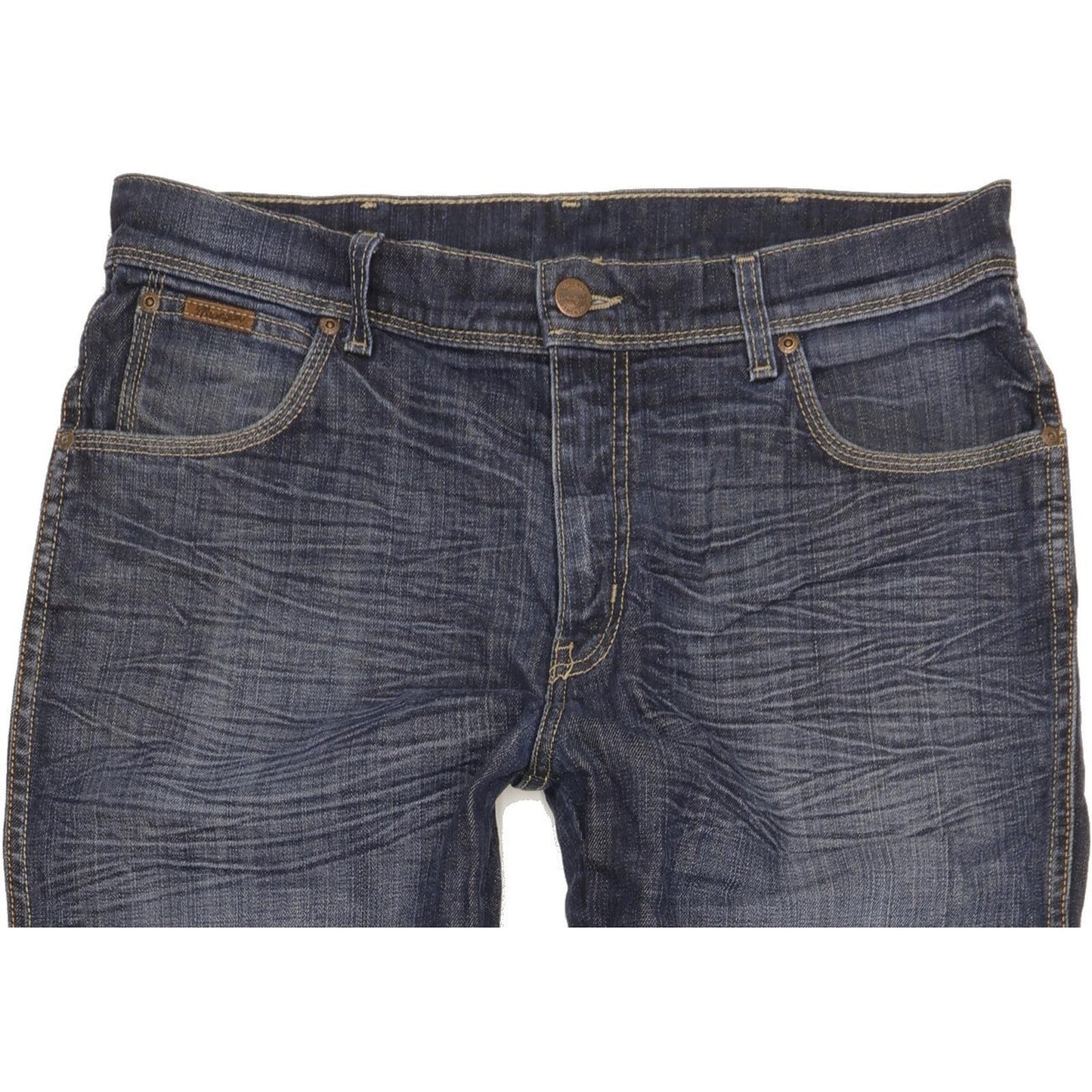 Wrangler Texas Men Blue Straight Regular Stretch Jeans W35 L32
