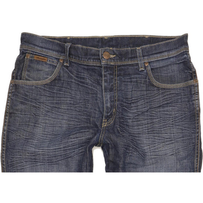 Wrangler Texas Men Blue Straight Regular Stretch Jeans W35 L32
