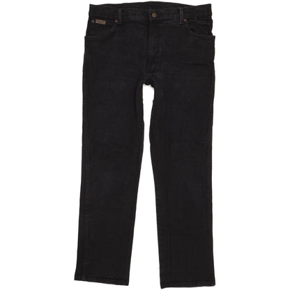 Wrangler Texas Men Black Straight Regular Stretch Jeans W38 L31