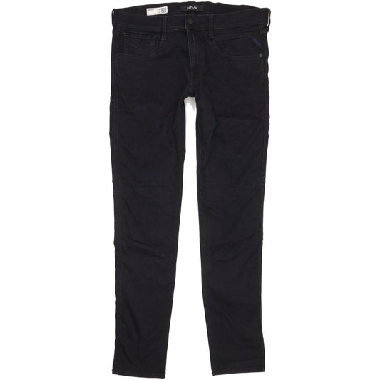 Replay Anbass Men Black Skinny Slim Stretch Jeans W36 L34