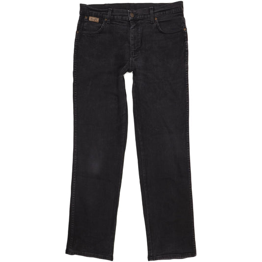 Wrangler Texas Men Black Straight Regular Stretch Jeans W36 L34