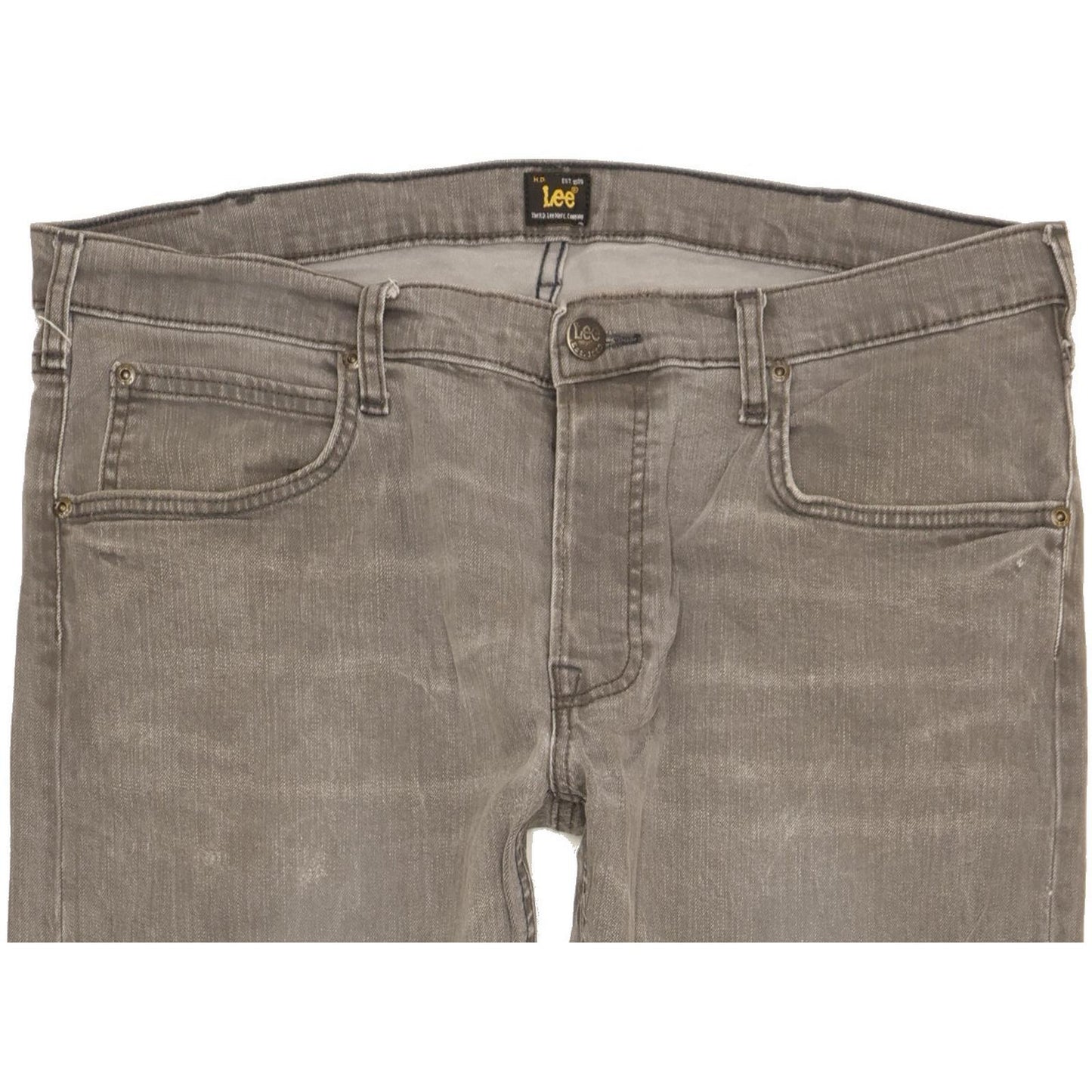 Lee Daren Men Grey Straight Regular Stretch Jeans W36 L32