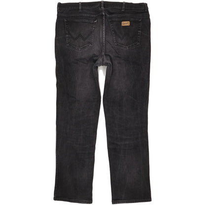 Wrangler Texas Men Black Straight Regular Stretch Jeans W40 L33