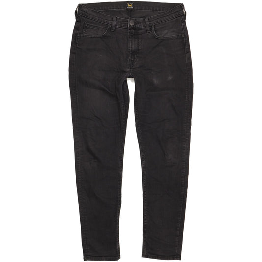 Lee Arvin Men Black Skinny Slim Stretch Jeans W34 L32