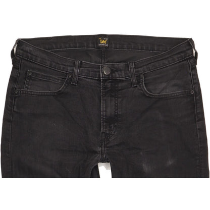 Lee Arvin Men Black Skinny Slim Stretch Jeans W34 L32