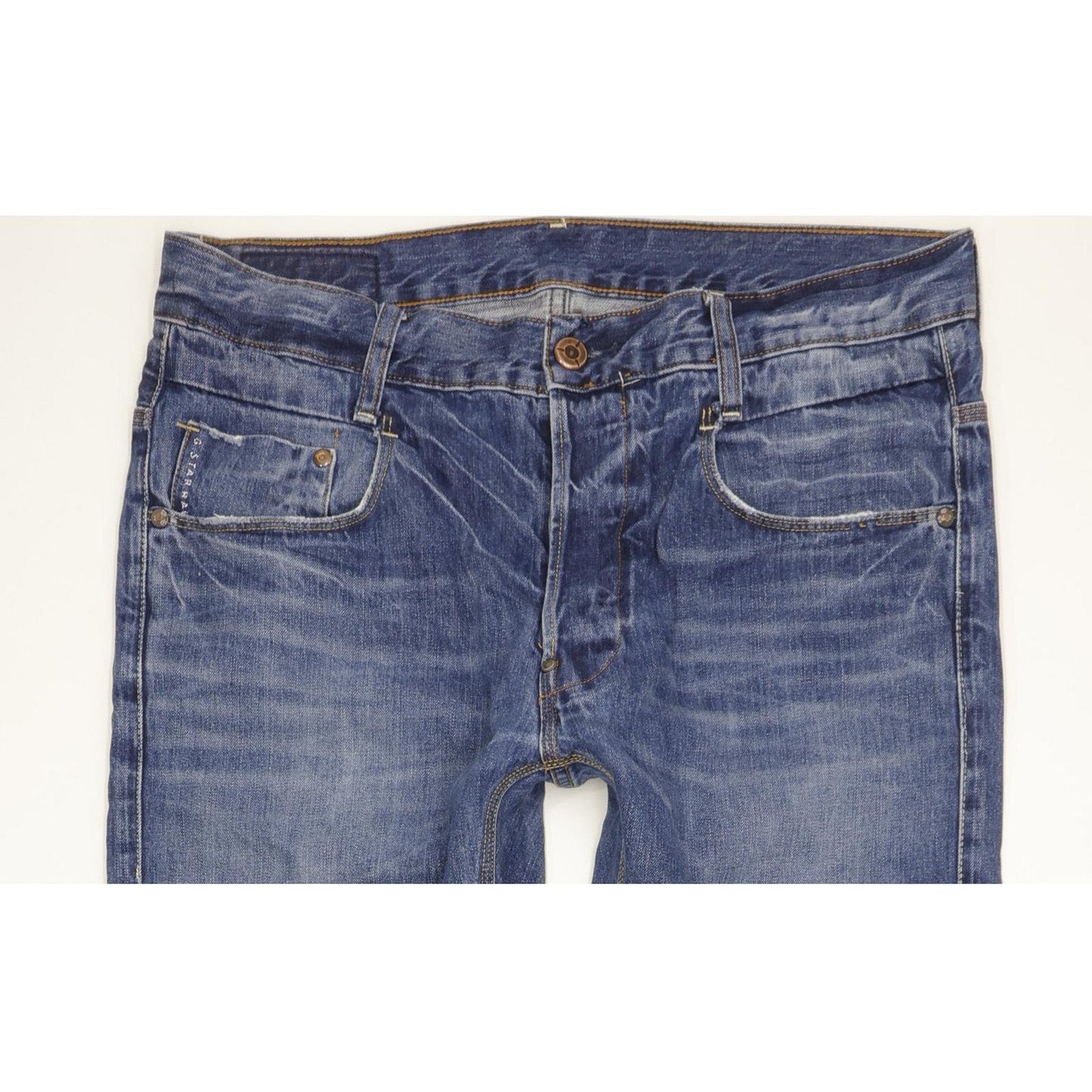 G-Star New Radar Men Blue Straight Slim Jeans W34 L34