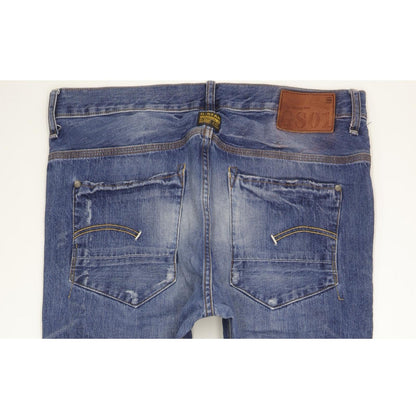 G-Star New Radar Men Blue Straight Slim Jeans W34 L34