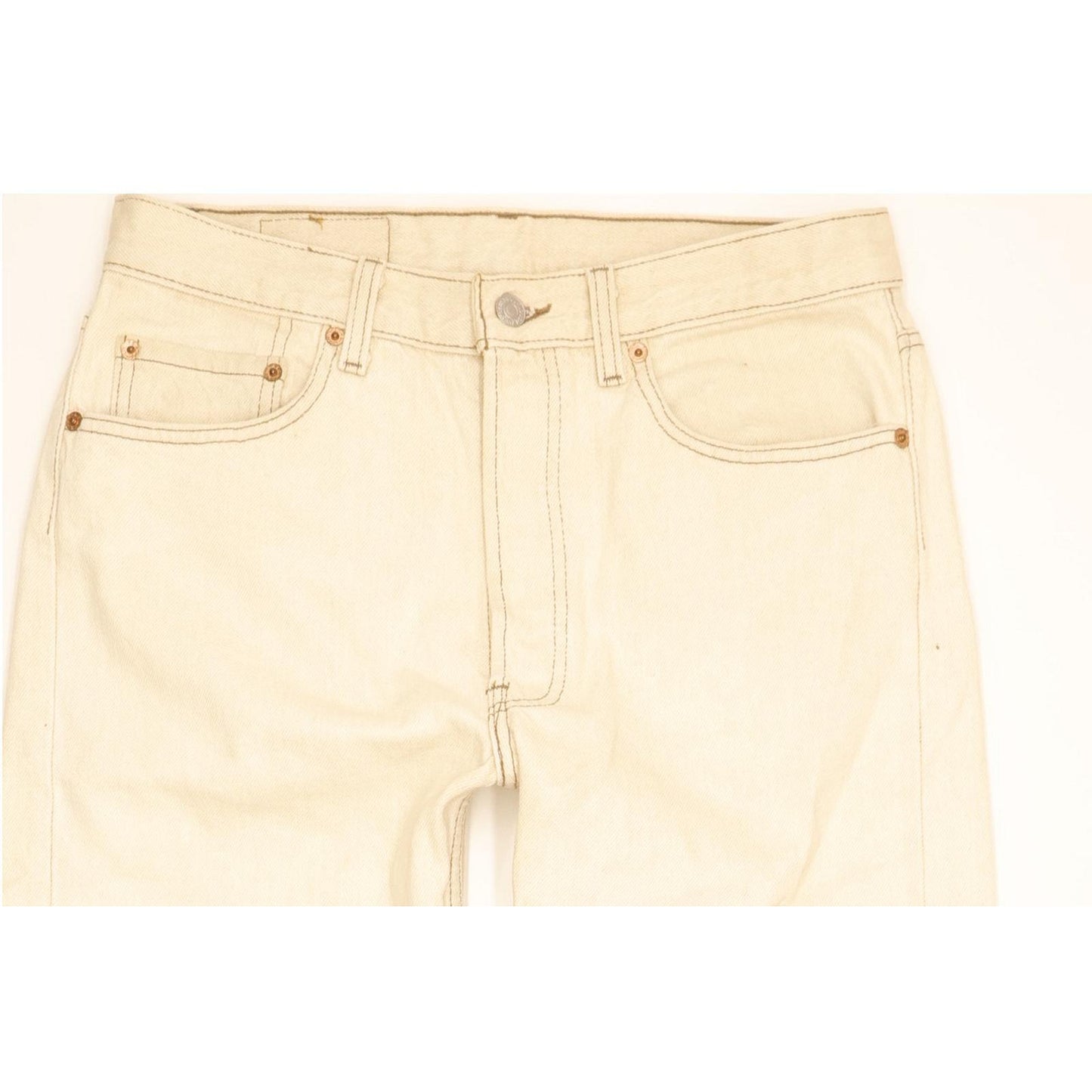 Levi's 501Made in USA Men Beige Straight Regular Jeans W32 L30