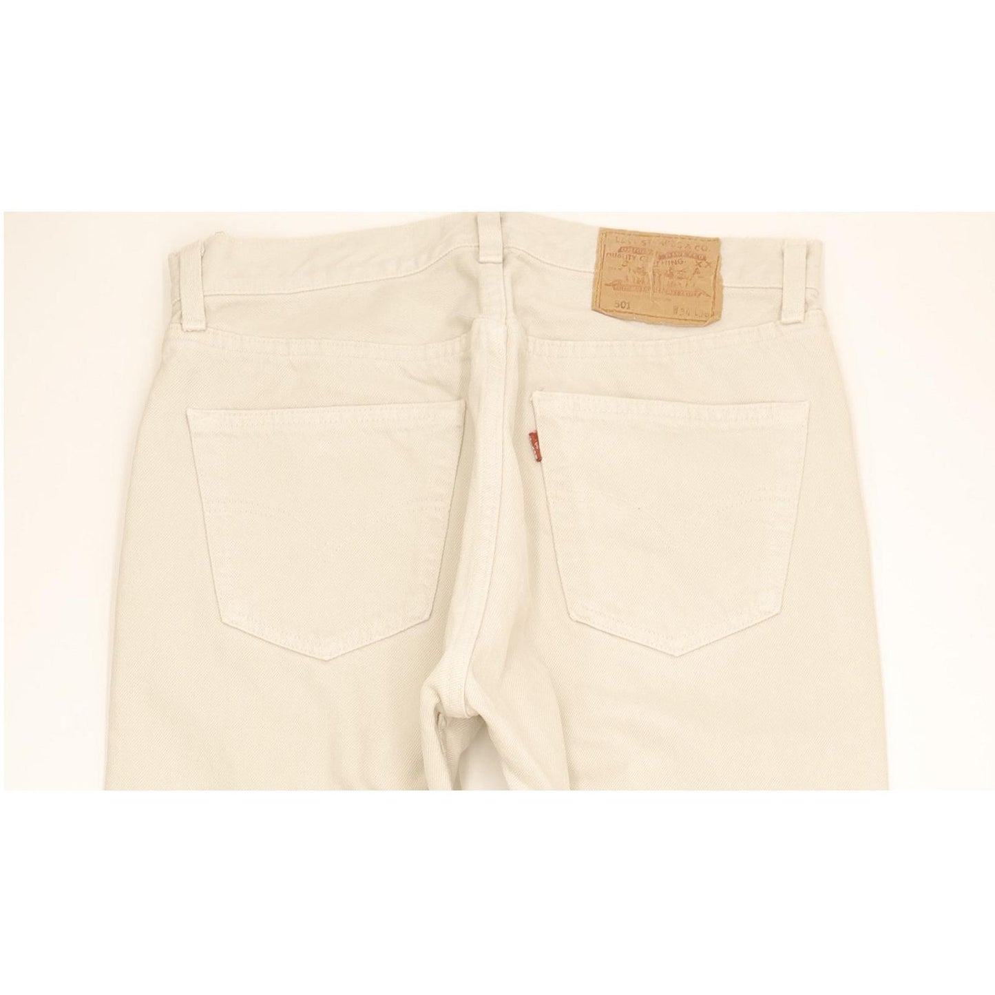 Levi's 501 Made in USA Men Beige Straight Regular Jeans W33 L35