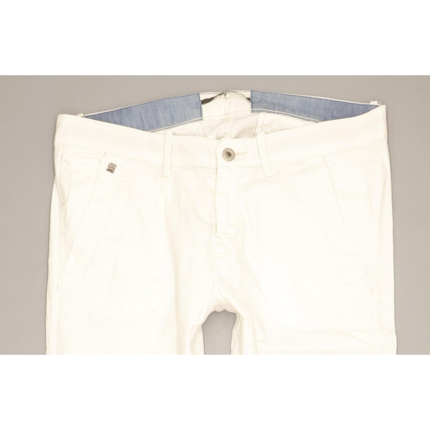 G-Star Women White Tapered Relaxed Chino Stretch Trousers W30 L26