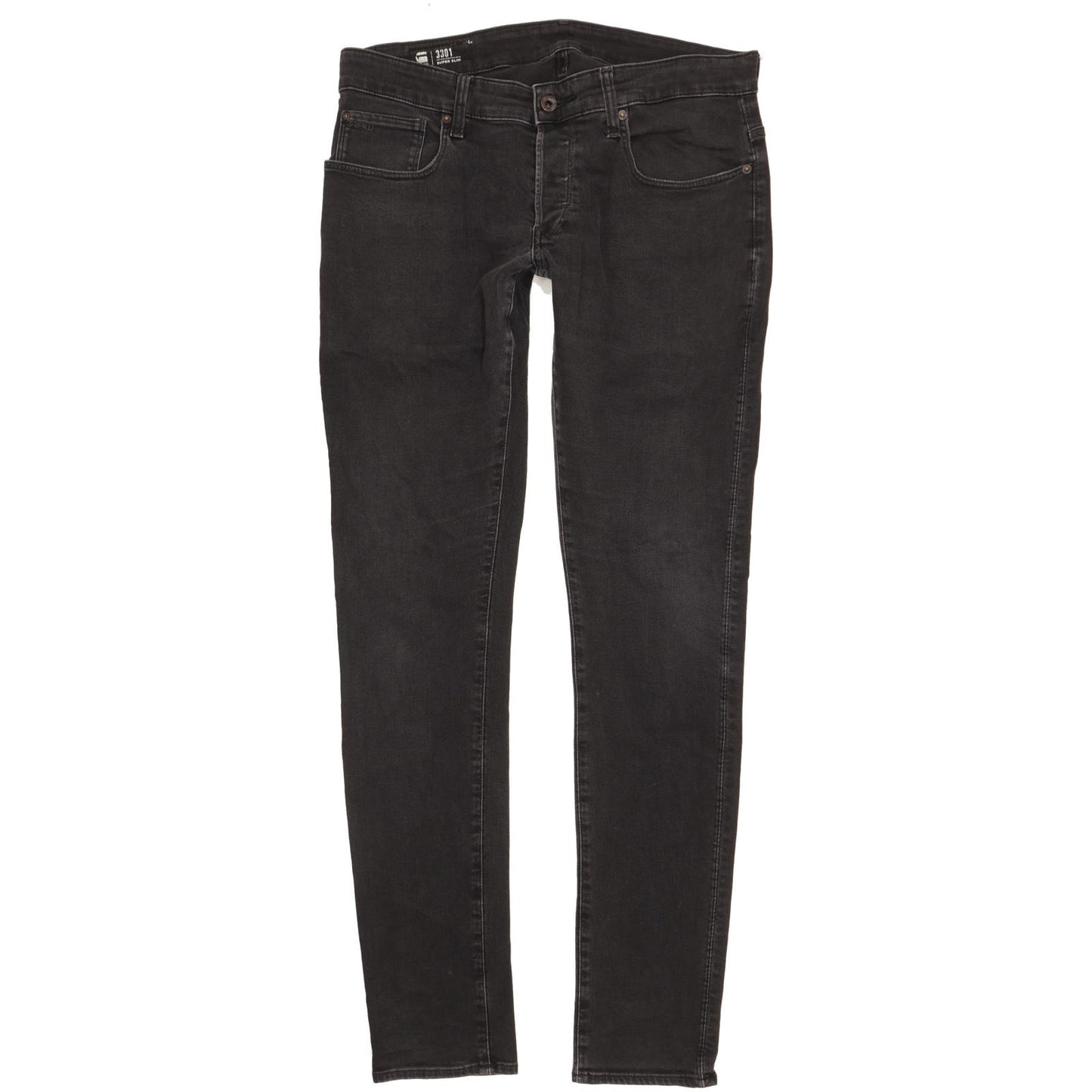 G-Star 3301-A Men Black Skinny Slim Stretch Jeans W34 L34