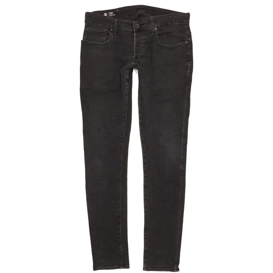 G-Star 3301-A Men Black Skinny Slim Stretch Jeans W34 L34