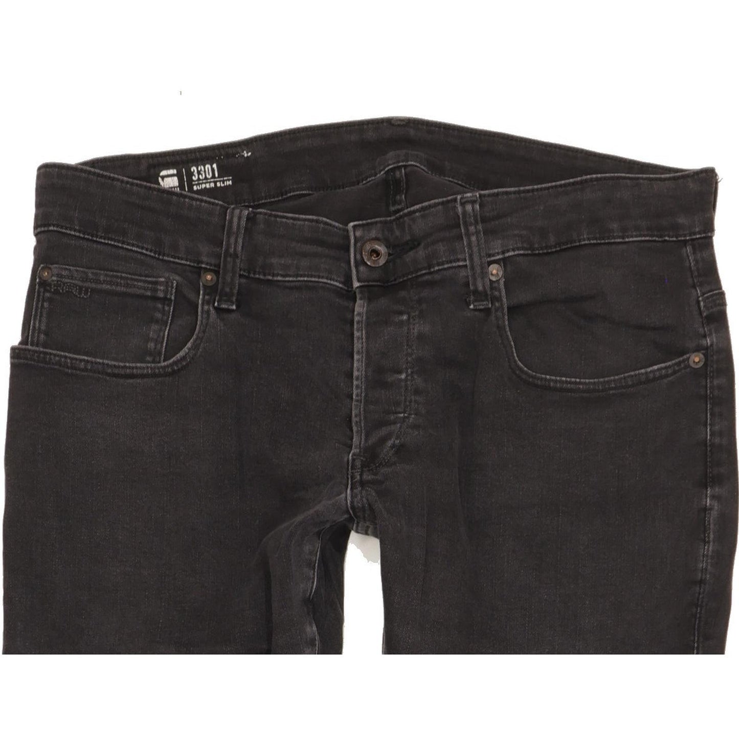G-Star 3301-A Men Black Skinny Slim Stretch Jeans W34 L34