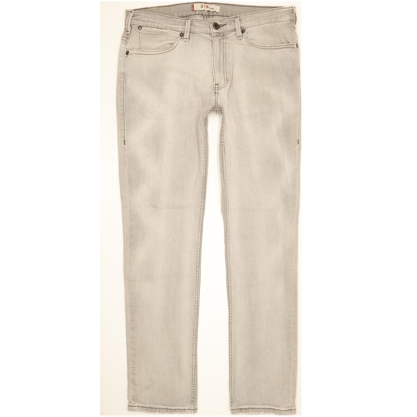 Levi's 519 Men Grey Straight Slim Stretch Jeans W34 L32