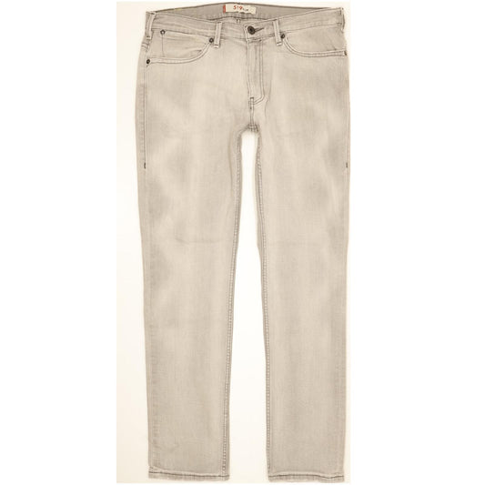 Levi's 519 Men Grey Straight Slim Stretch Jeans W34 L32