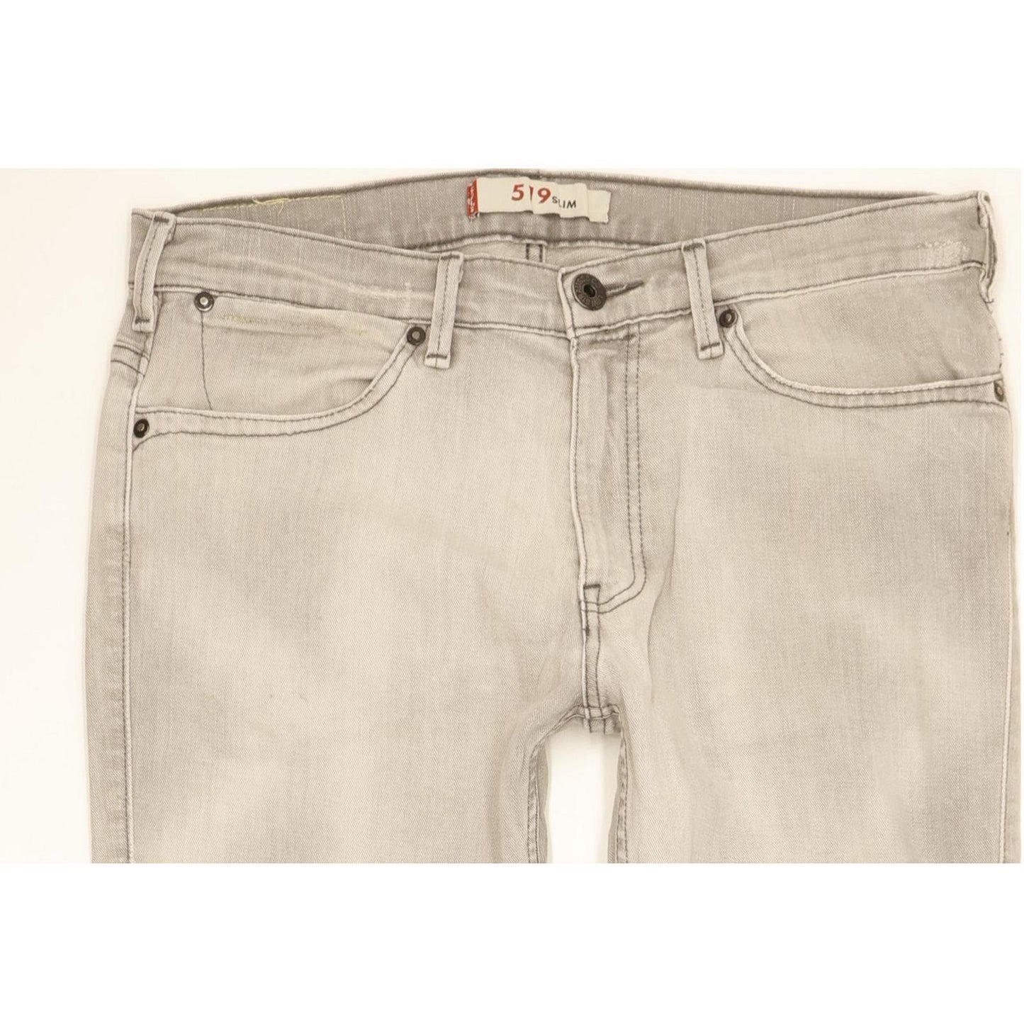 Levi's 519 Men Grey Straight Slim Stretch Jeans W34 L32