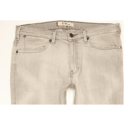 Levi's 519 Men Grey Straight Slim Stretch Jeans W34 L32