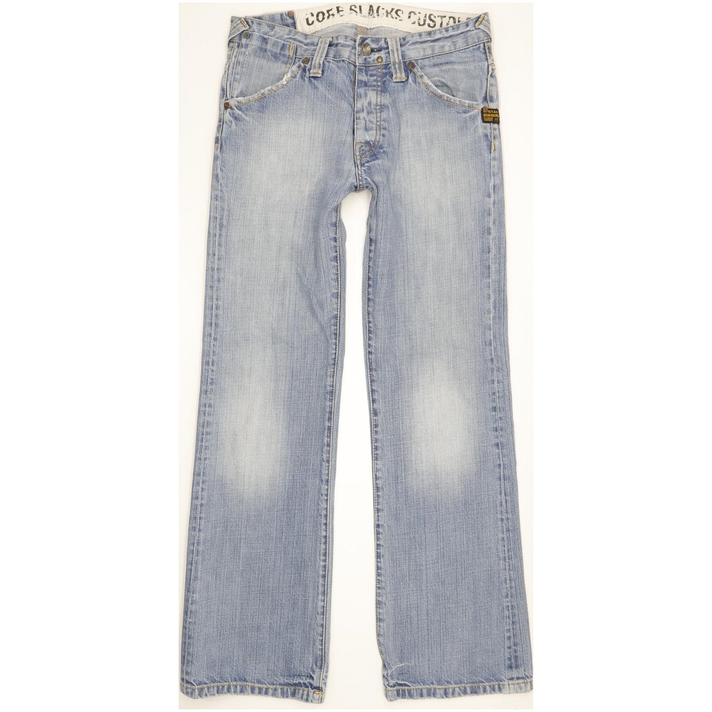 G-Star Core Slacks Men Blue Bootcut Slim Jeans W32 L32