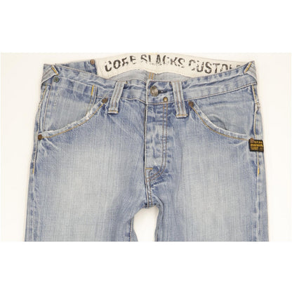 G-Star Core Slacks Men Blue Bootcut Slim Jeans W32 L32