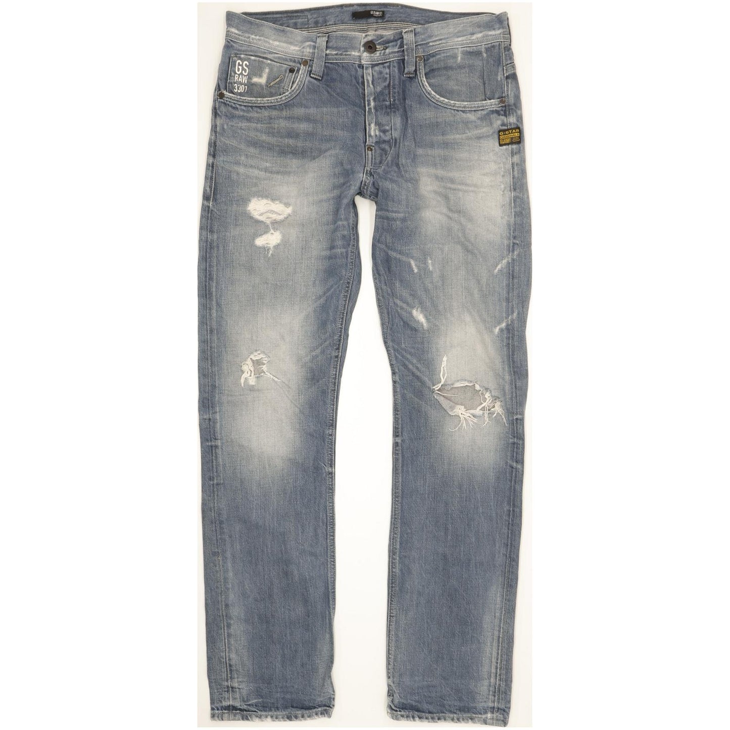 G-Star Attacc Men Blue Straight Regular Jeans W33 L32