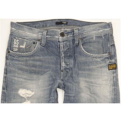 G-Star Attacc Men Blue Straight Regular Jeans W33 L32