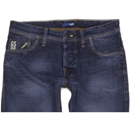 G-Star Men Blue Straight Slim Jeans W32 L34