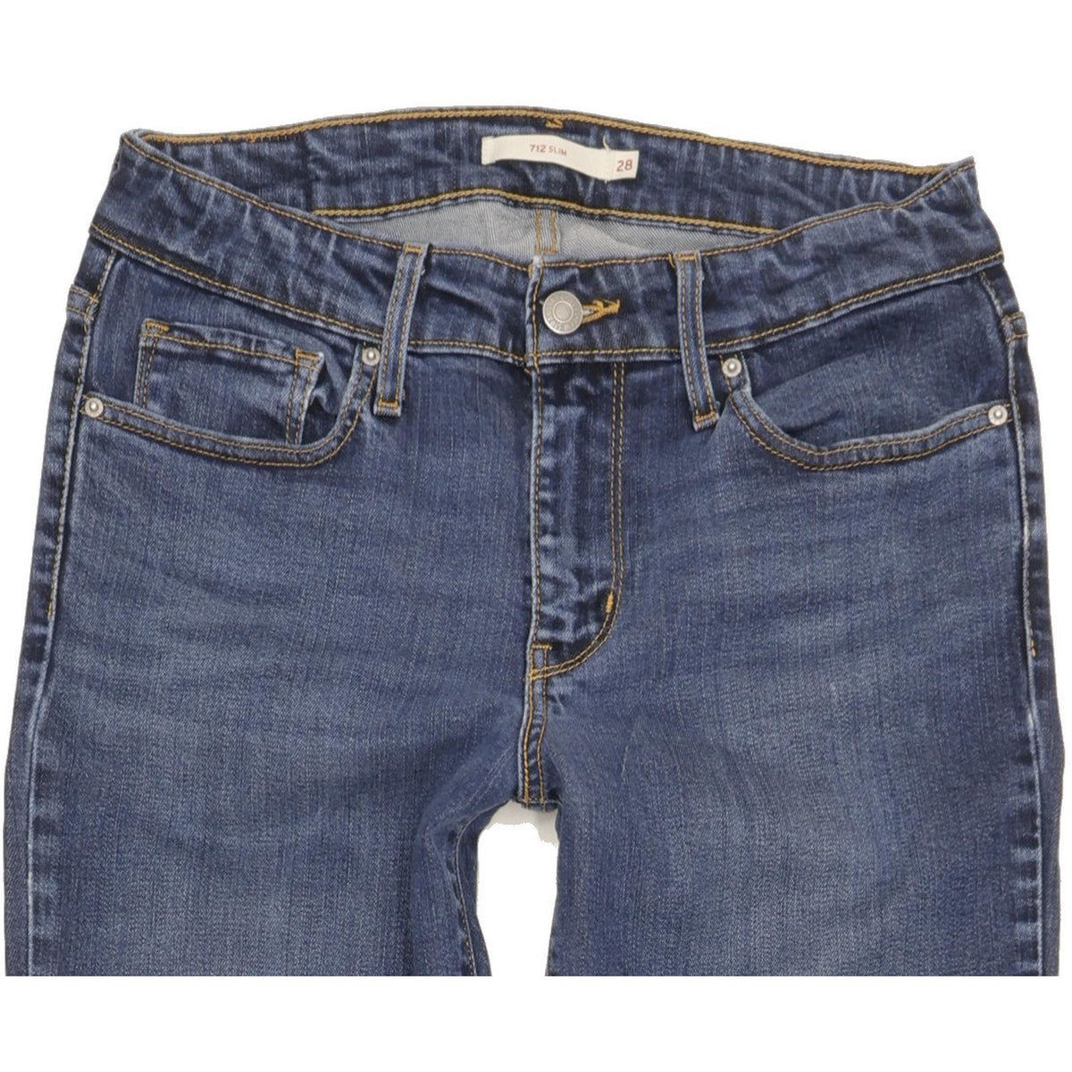 Levi's 712 Women Blue Straight Slim Stretch Jeans W28 L34