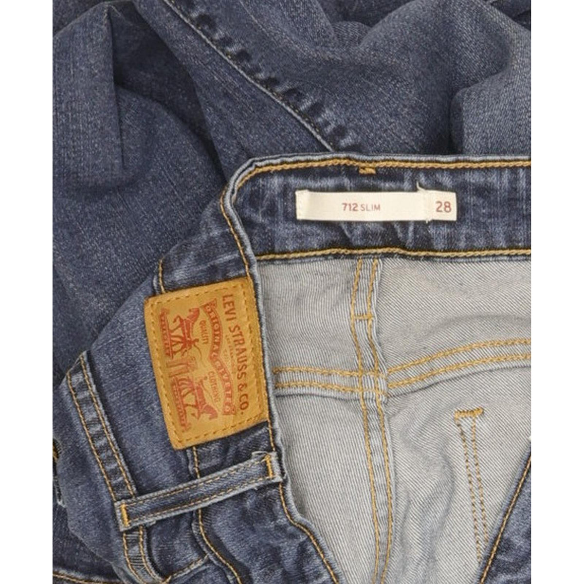 Levi's 712 Women Blue Straight Slim Stretch Jeans W28 L34