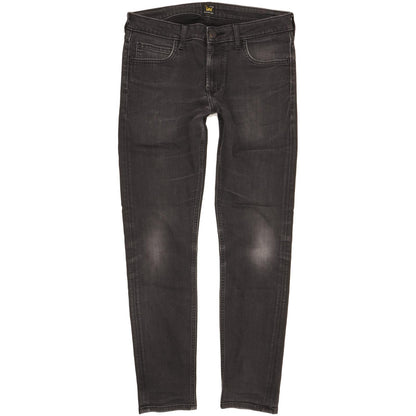 Lee Malone Men Black Skinny Slim Stretch Jeans W33 L30