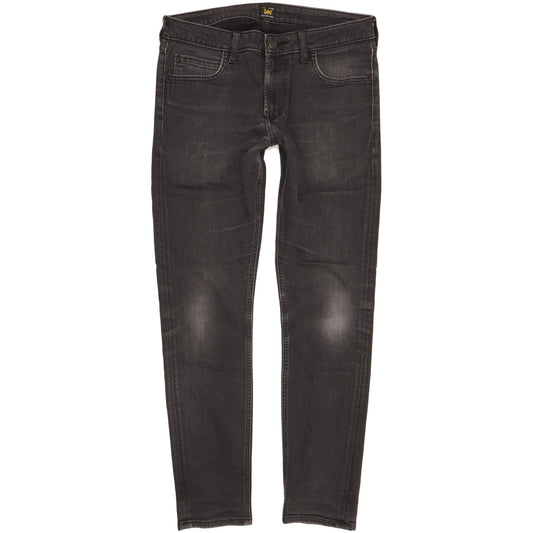 Lee Malone Men Black Skinny Slim Stretch Jeans W33 L30
